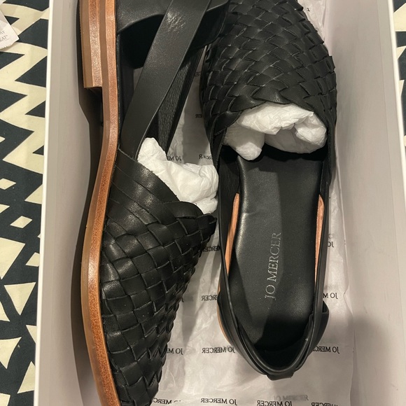 Wisdom black leather flats by Jo Mercer - Picture 3 of 6